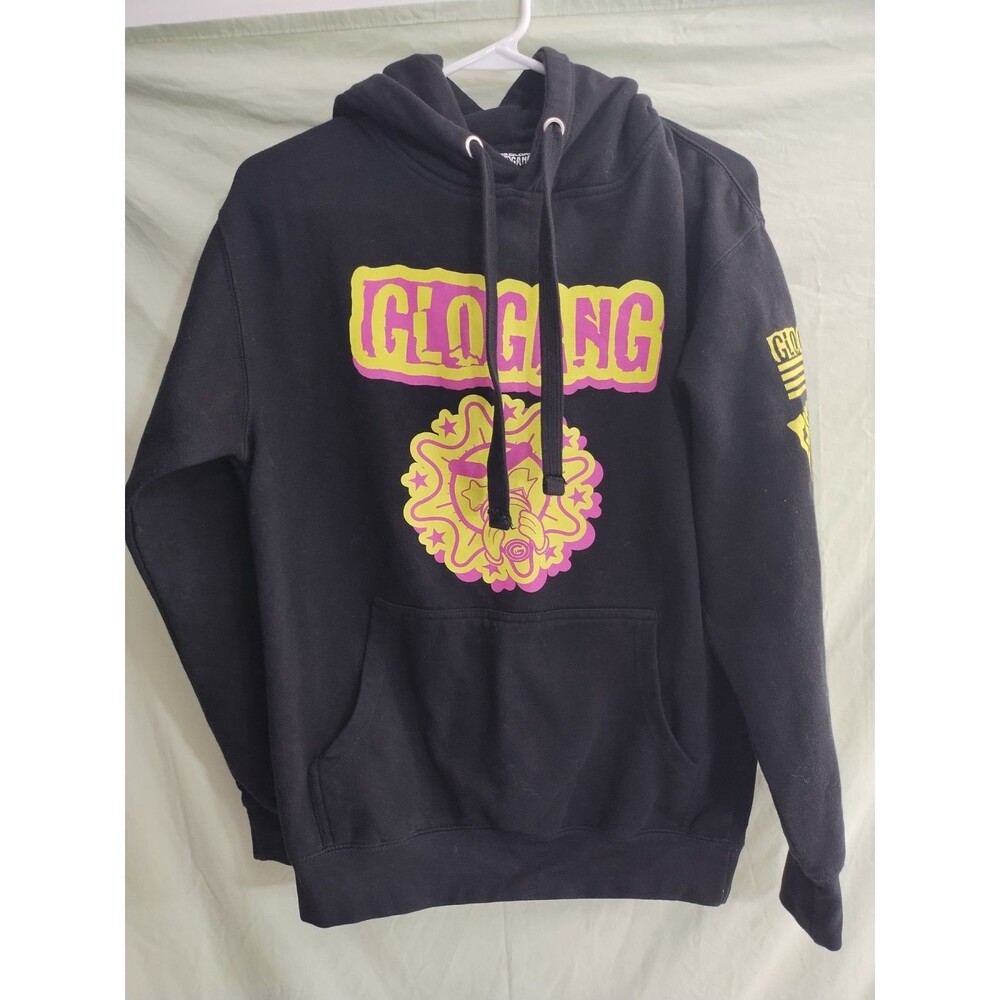 Glo Gang Black Hoodie Size Small Chief Keef  Gloyalty Glogang  Pink/Yellow Print